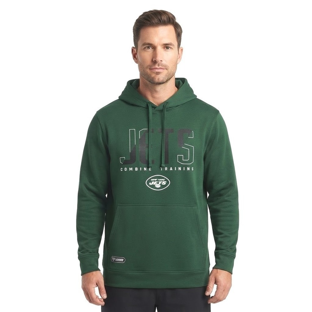 New York Jets NFL Team Apparel Hoodie Mens Medium Green New Combine Training
